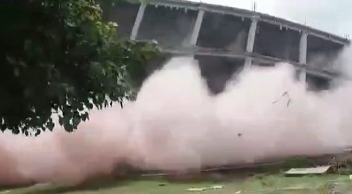 পদ্মায় মুহূর্তেই বিলীন চারতলা স্কুল ভবন