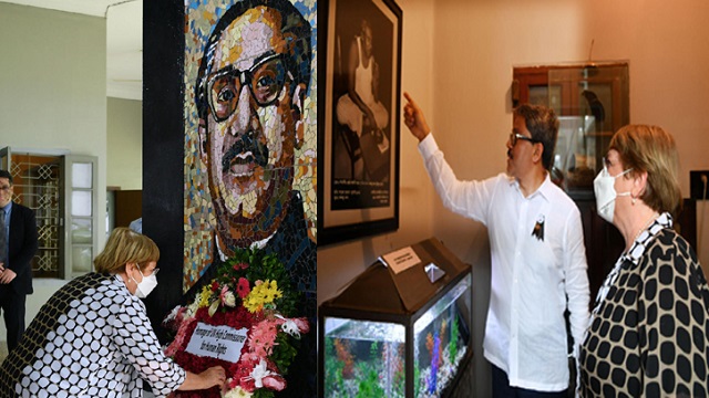 বঙ্গবন্ধুর প্রতিকৃতিতে মিশেল ব্যাচেলতের শ্রদ্ধা
