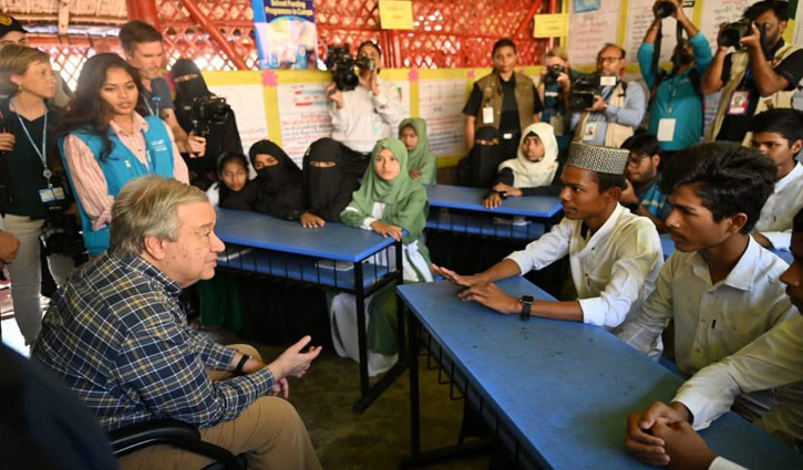 রোহিঙ্গা ক্যাম্পে জাতিসংঘ মহাসচিব, শুনলেন গণহত্যার বর্ণনা