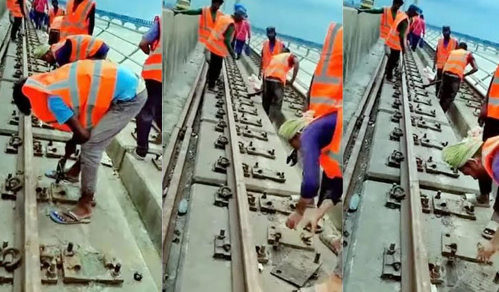 যমুনা সেতু থেকে সরিয়ে ফেলা হচ্ছে রেলপথ