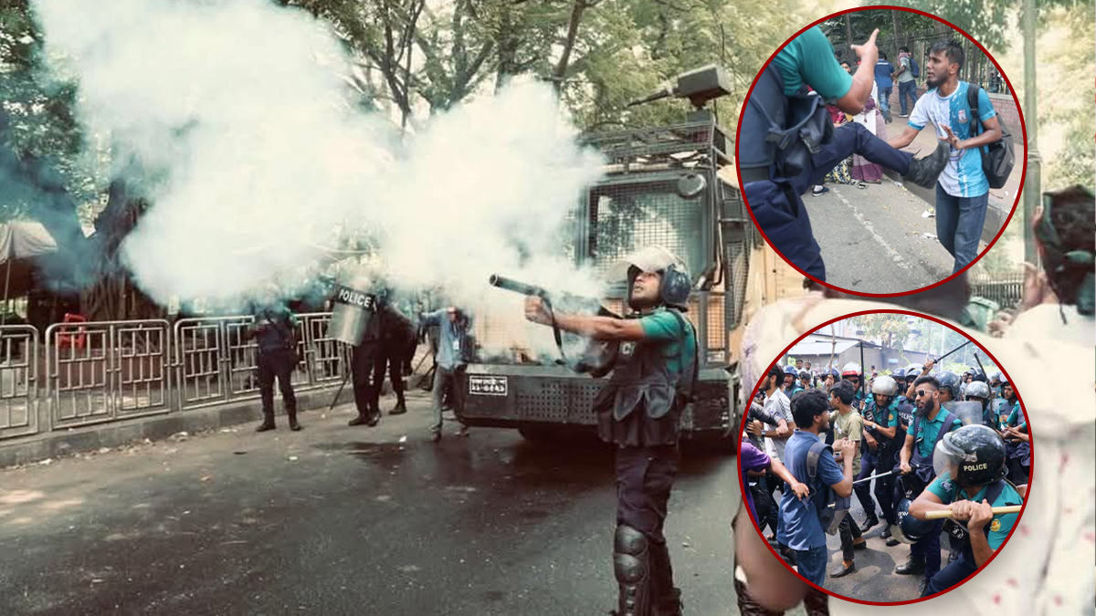 জবি শিক্ষার্থীদের লংমার্চে পুলিশি বাধা, সাংবাদিকসহ আহত ৩৮