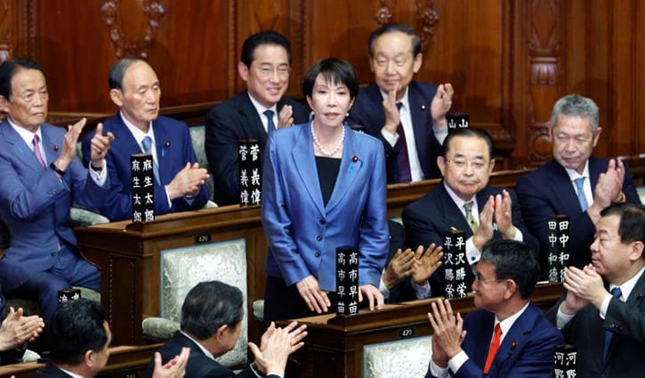 জাপানের ইতিহাসে প্রথম নারী প্রধানমন্ত্রী হলেন সানায়ে তাকাইচি