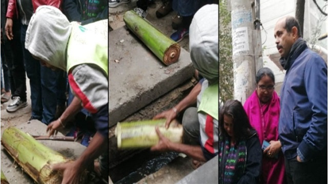 পয়োবর্জ্যের অবৈধ সংযোগ বন্ধে ডিএনসিসির কলা গাছ থেরাপি