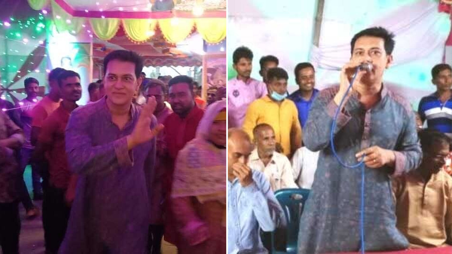 বাগেরহাটের পূজামণ্ডপে চিত্রনায়ক শাকিল খান