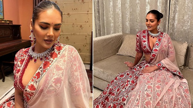 লাখ টাকার লেহেঙ্গায় নজর কেড়েছেন এশা