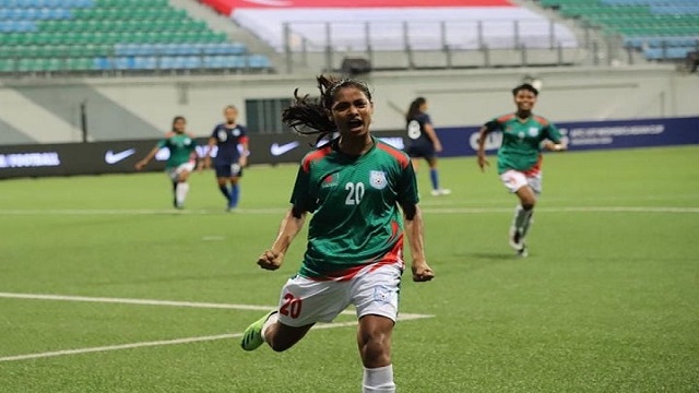 সিঙ্গাপুরকে উড়িয়ে দ্বিতীয় রাউন্ডে বাংলাদেশের মেয়েরা