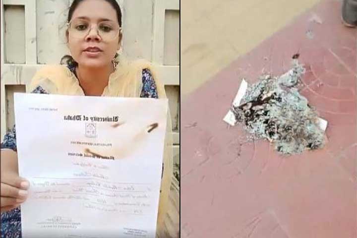 ২৭ বছরের সব সার্টিফিকেট পুড়িয়ে ভাইরাল ইডেনছাত্রী