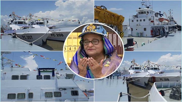 কোস্টগার্ডের ৫টি আধুনিক জাহাজ কমিশনিং করলেন প্রধানমন্ত্রী