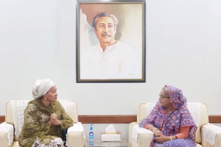 প্রধানমন্ত্রীর সঙ্গে জাতিসংঘের ডিএসজি আমিনার সাক্ষাৎ