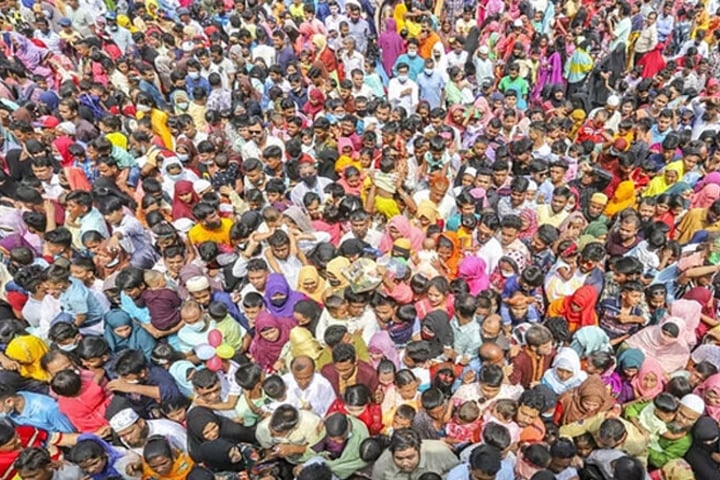 দেশে মোট জনসংখ্যা ১৬ কোটি ৯৮ লাখ