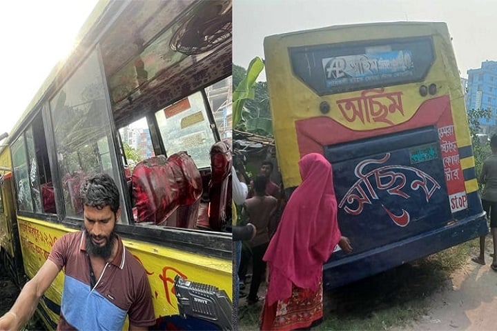 রাজধানীতে বাসে আগুন, দগ্ধ ১