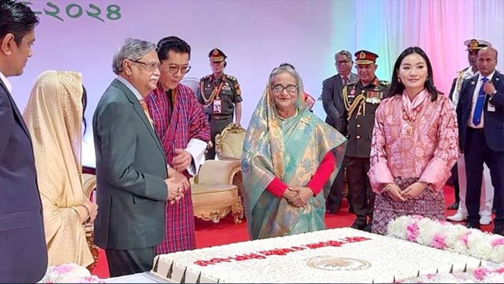 স্বাধীনতা দিবসে বঙ্গভবনের সংবর্ধনায় ভুটানের রাজা