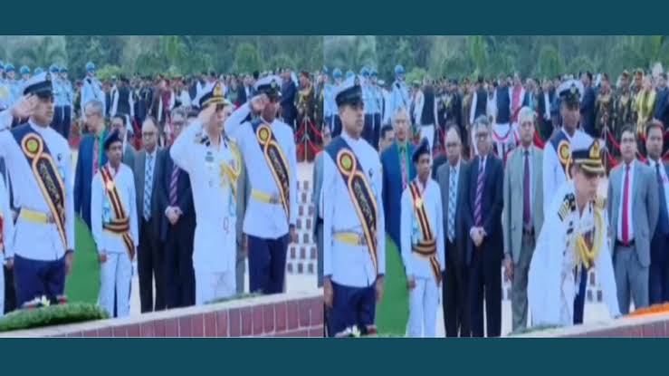 স্মৃতিসৌধ ও বঙ্গবন্ধুর প্রতিকৃতিতে স্পিকারের শ্রদ্ধা
