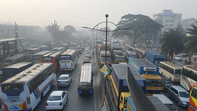 খিলক্ষেত-উত্তরায় তীব্র যানজট