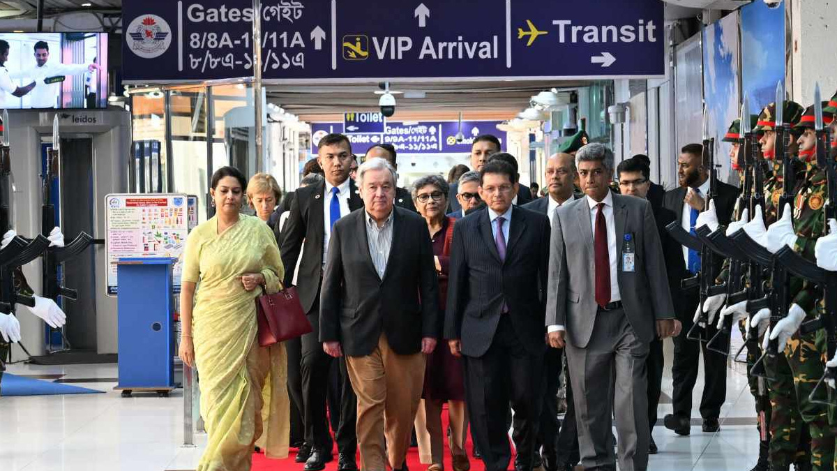 ৪ দিনের সফর শেষে ঢাকা ছাড়লেন জাতিসংঘের মহাসচিব