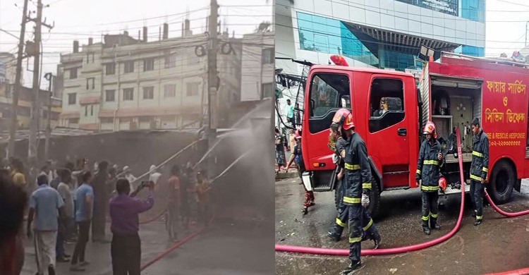 রাজধানীর কারওয়ান বাজারে আগুন, নিয়ন্ত্রণে ৬ ইউনিট