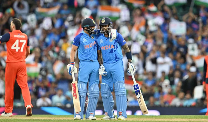 তিন ব্যাটারের ফিফটিতে ভারতের বড় সংগ্রহ