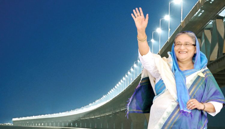 হেলিকপ্টারযোগে পদ্মা সেতুর উদ্দেশ্যে প্রধানমন্ত্রী