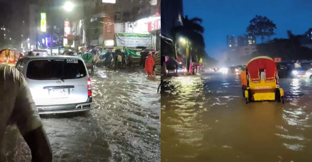 রাজধানীর আদাবর-মোহাম্মদপুর-বকশিবাজারে এখনো হাঁটুপানি, দুর্ভোগ চরমে