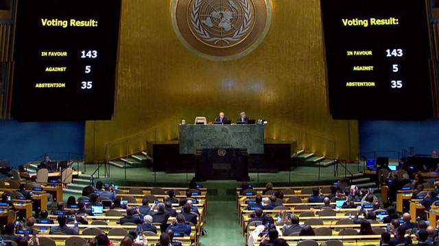 রাশিয়াকে নিন্দা জানিয়ে জাতিসংঘের প্রস্তাবে বাংলাদেশের ভোট