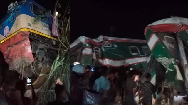 কুমিল্লায় মালবাহী-যাত্রীবাহী ট্রেনের সংঘর্ষ, ৭ কোচ লাইনচ্যুত